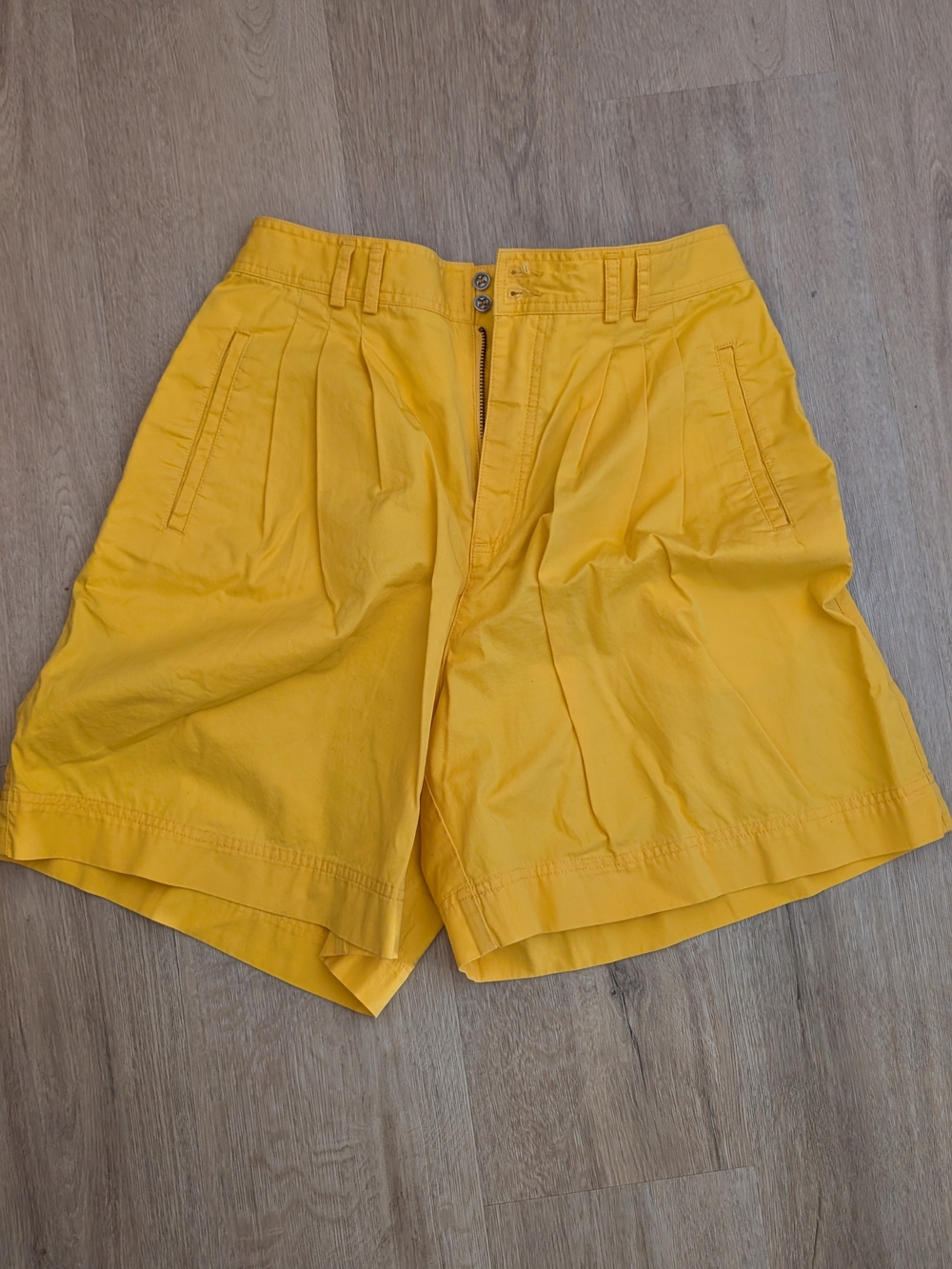 Women's Yellow Casual Cotton Shorts